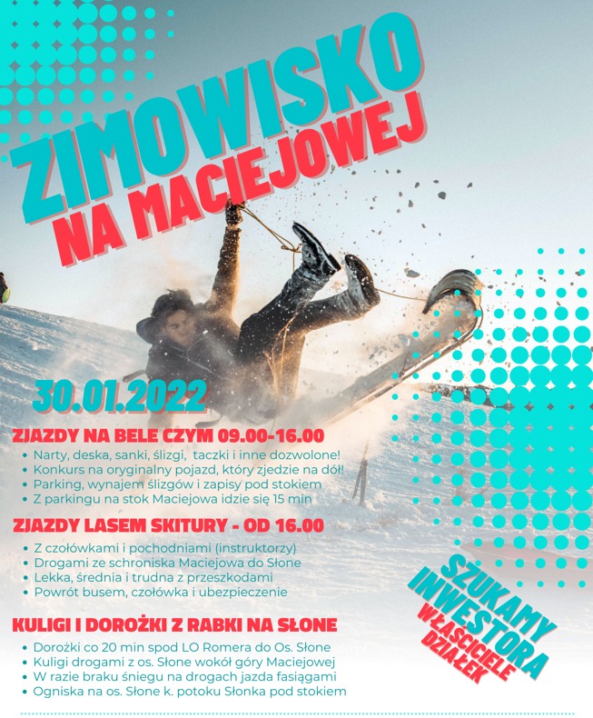 Rabka _ Maciejowa - zima - Zjazd na bele czem Zimowisko 2022 - szukamy inwestorów